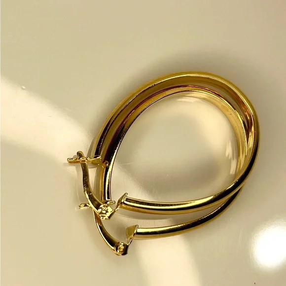 14k gold filled oval hoop earrings - Picture 4 of 5